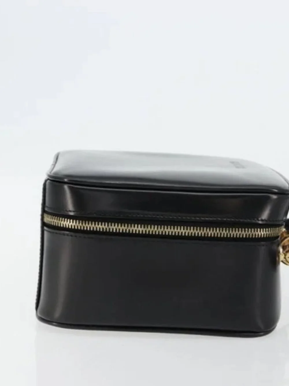 GUCCI Bamboo Vanity Hand Bag Patent 2way Black Gold 000 270 0323 Auth 180050